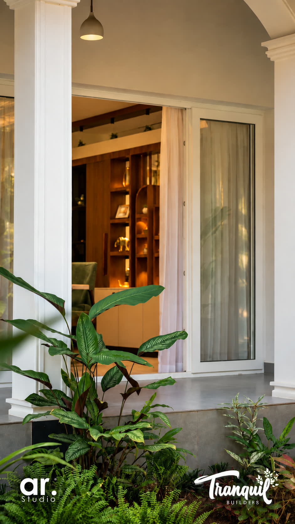 Ajish Residency — the courtyard seen through the glazing