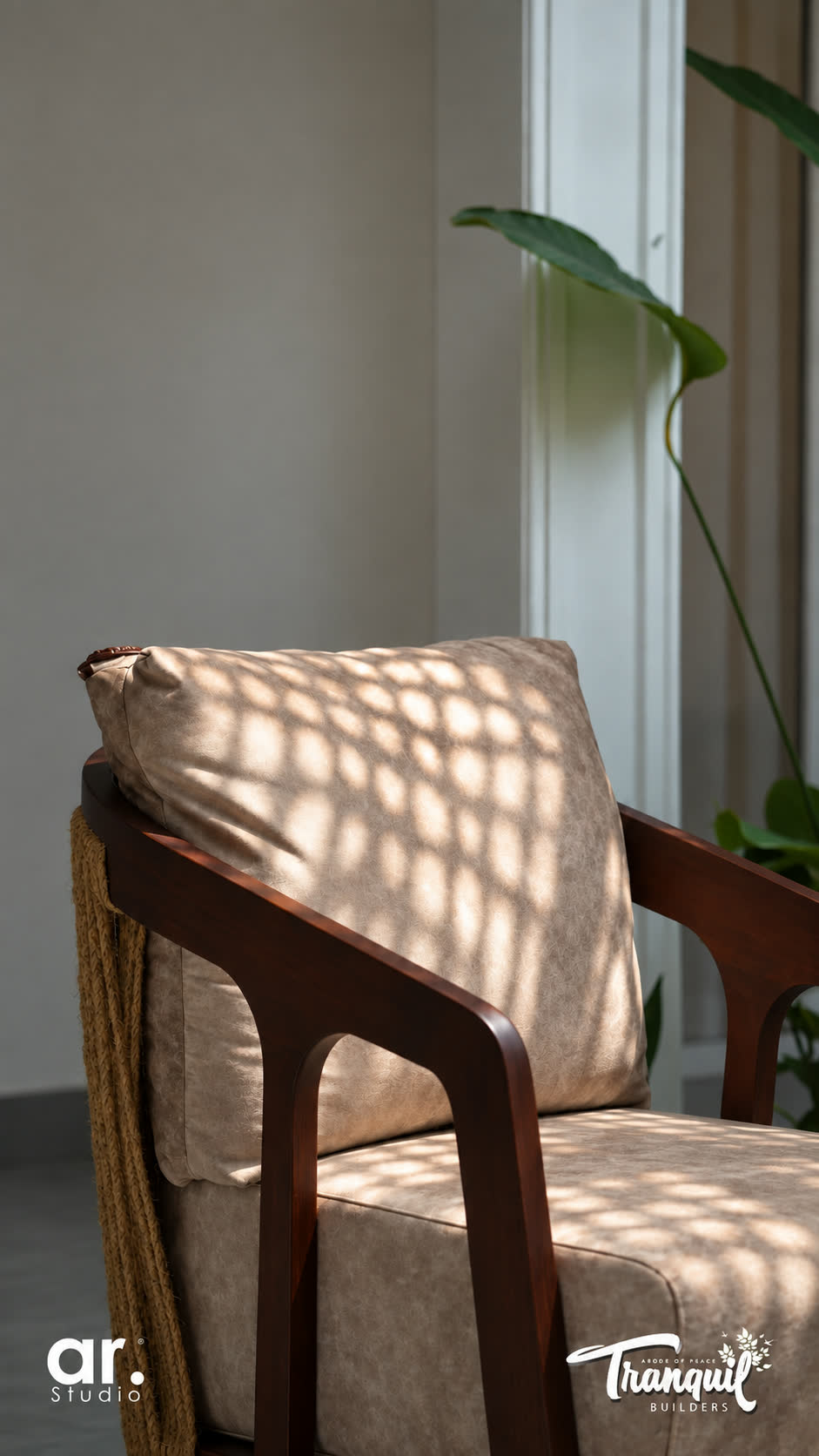 Ajish Residency — an armchair in the dappled afternoon light
