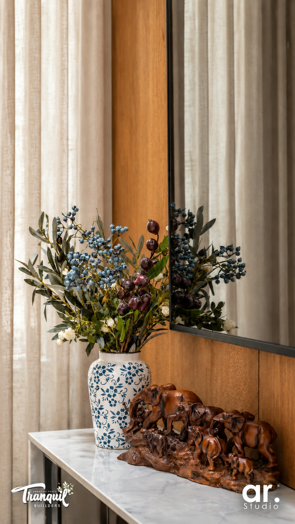 Ajish Residency — the entrance console and its arrangement