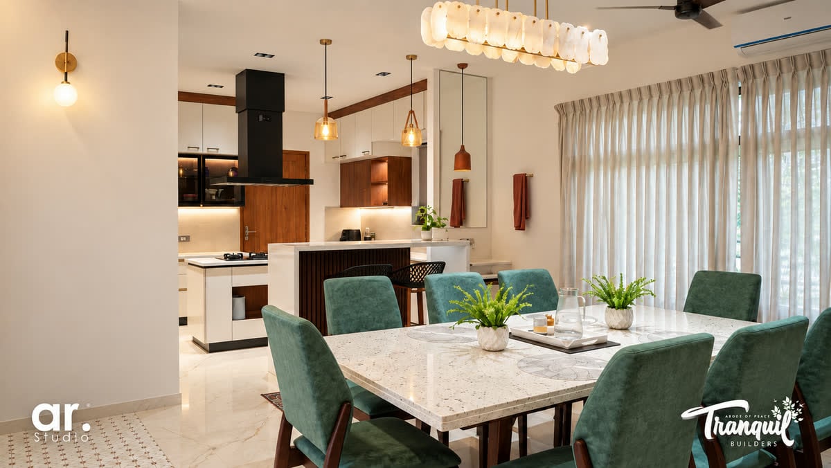 Ajish Residency — dining and kitchen sharing one volume