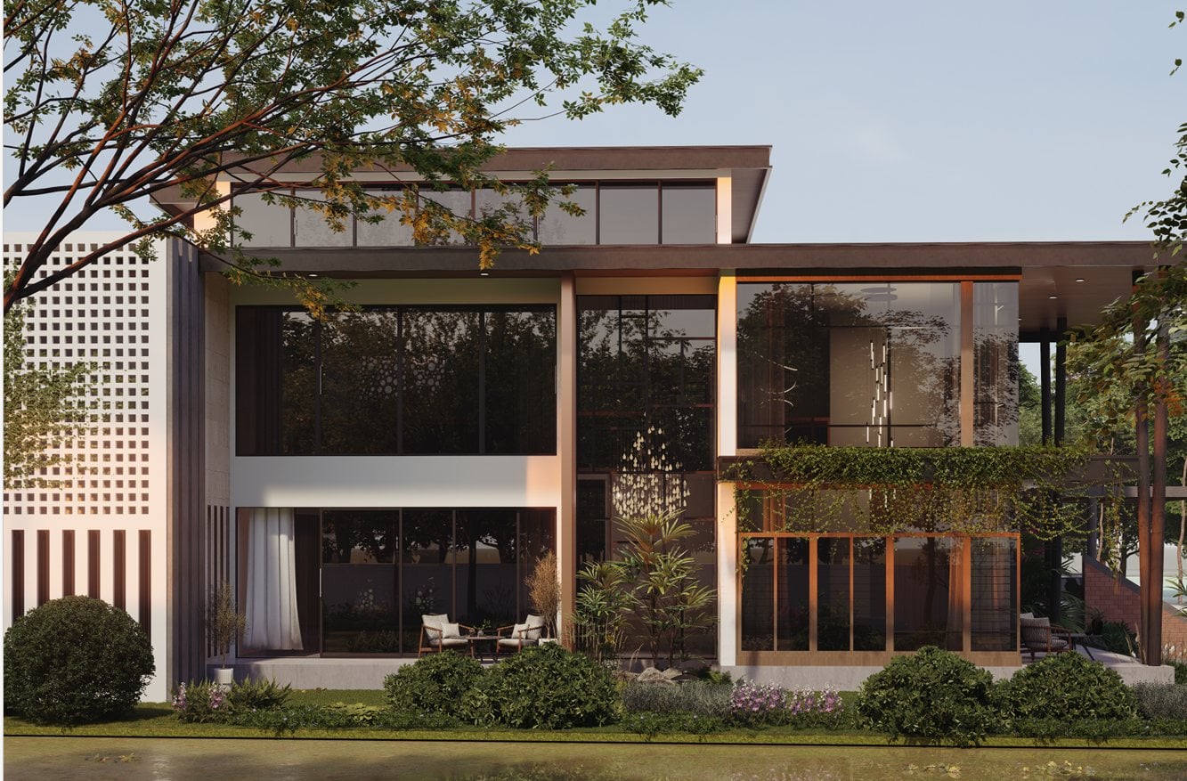 Modern villa exterior by Tranquil Builders